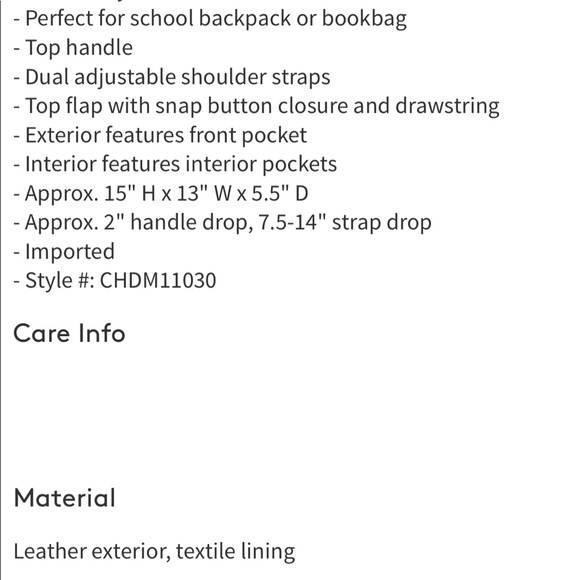 New w/tags Cole Haan leather backpack - Picture 8 of 8